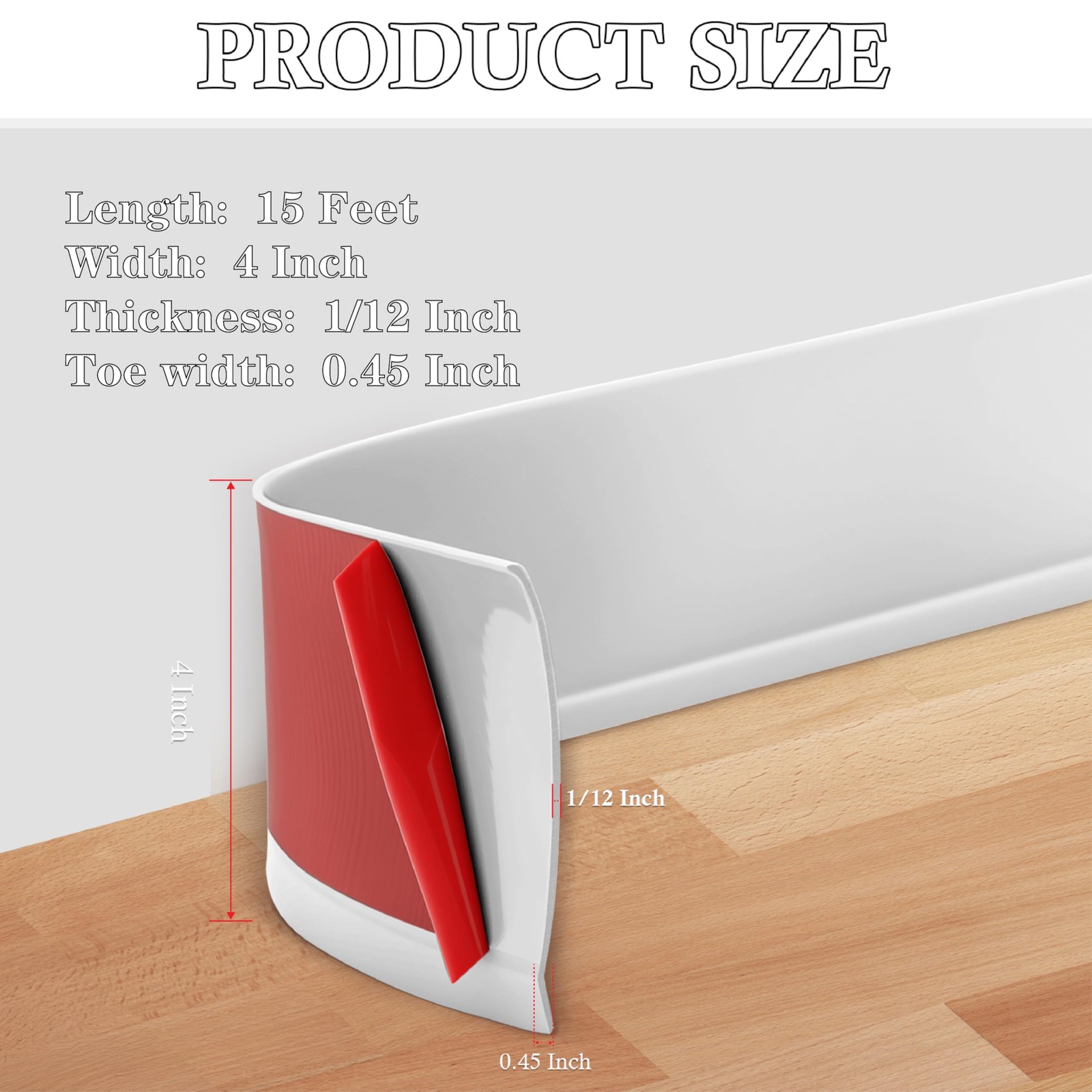 POPAKAN Flexible Baseboard Molding Trim 4 x 15 ft, 20ft 40ft 50ft 60ft 100ft …