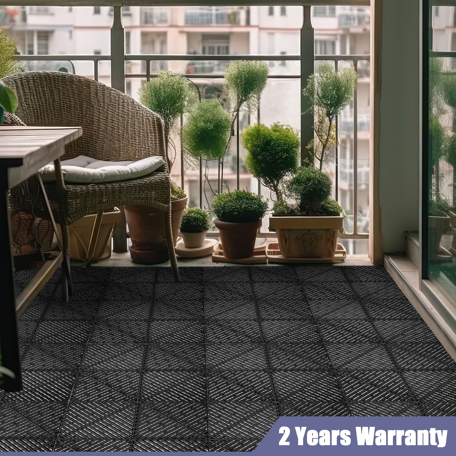 50 Packs 15.75″x15.75” Interlocking Garage Floor Tiles Vented Water Drainage