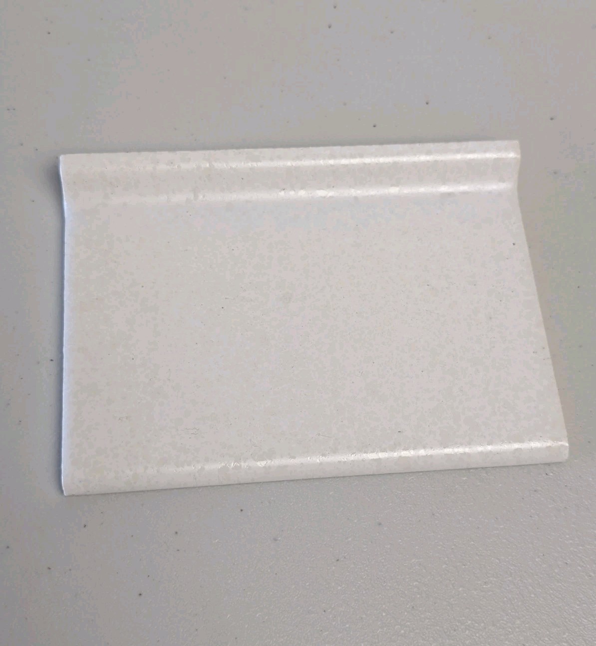 Ceramic Tile Cove Base Speckled Gloss White Monarch 6×4.25 Reclaimed