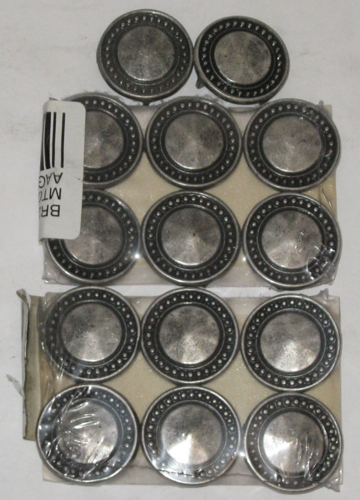 1 1/2″ x 1 1/2″ Round Pewter Buckle Metal Accent Wall Tile – Lot of 14 pcs