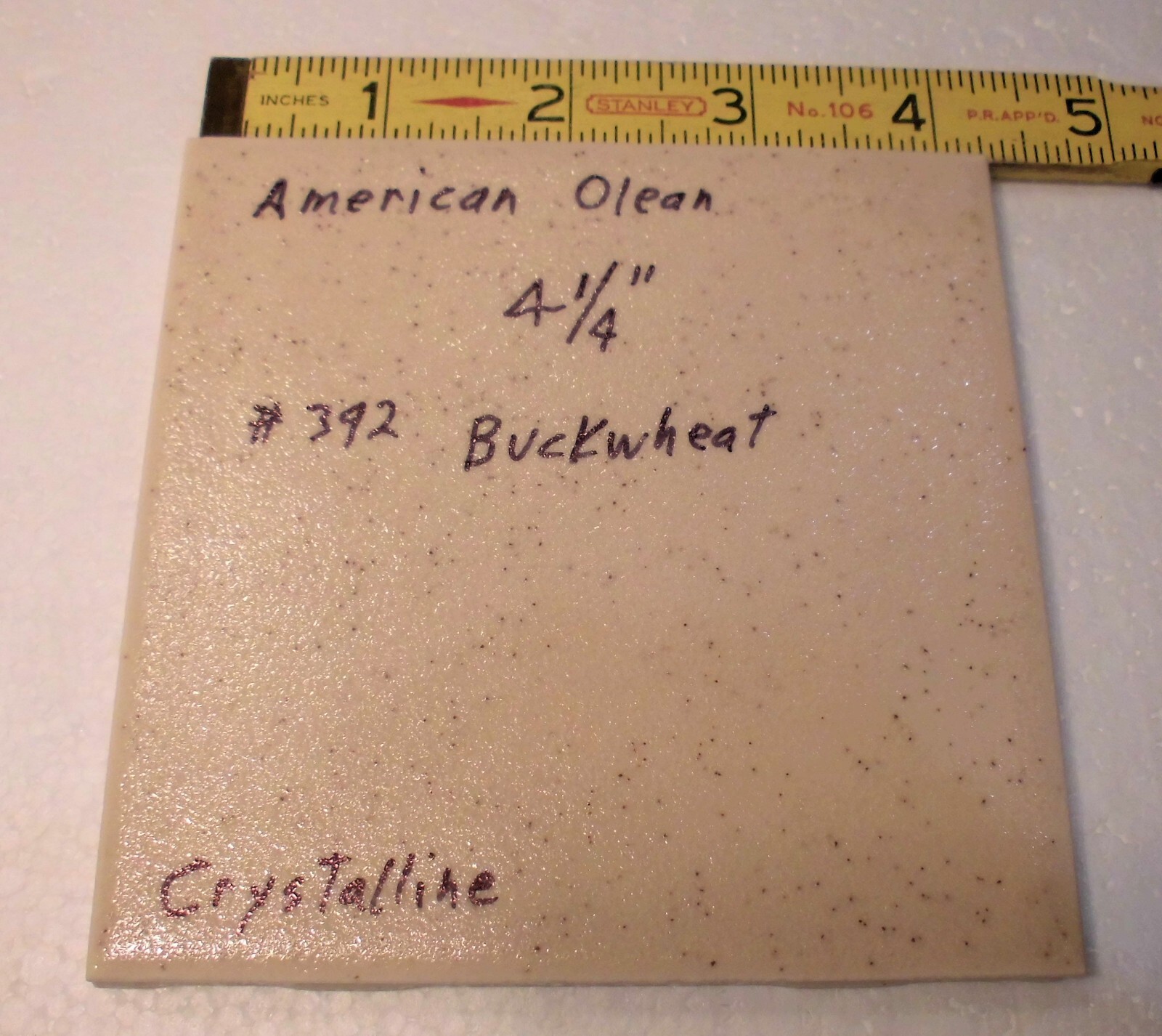 1 pc. Buckwheat: 4-1/4″ Crystalline Ceramic Tile, American Olean, Made 1980’s