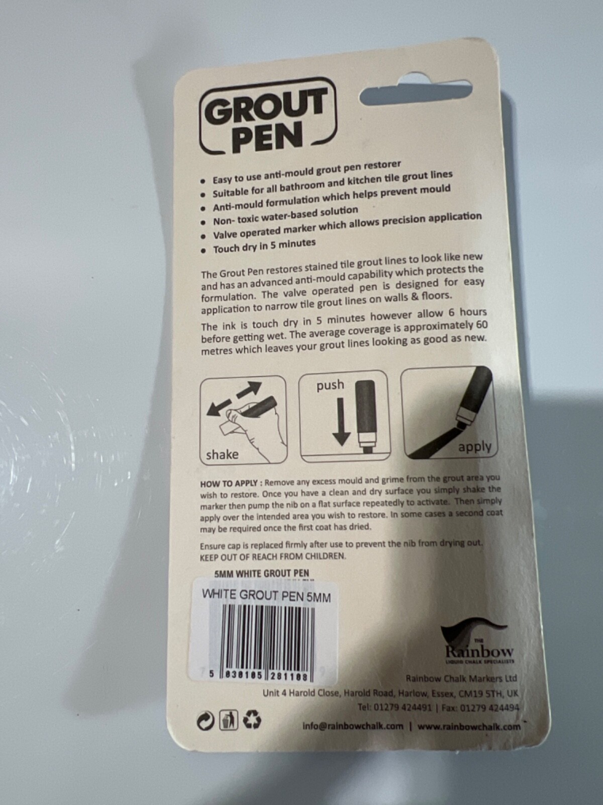 Grout Pen White Tile Paint Marker: Waterproof Tile Grout Colorant and Sealer Pen