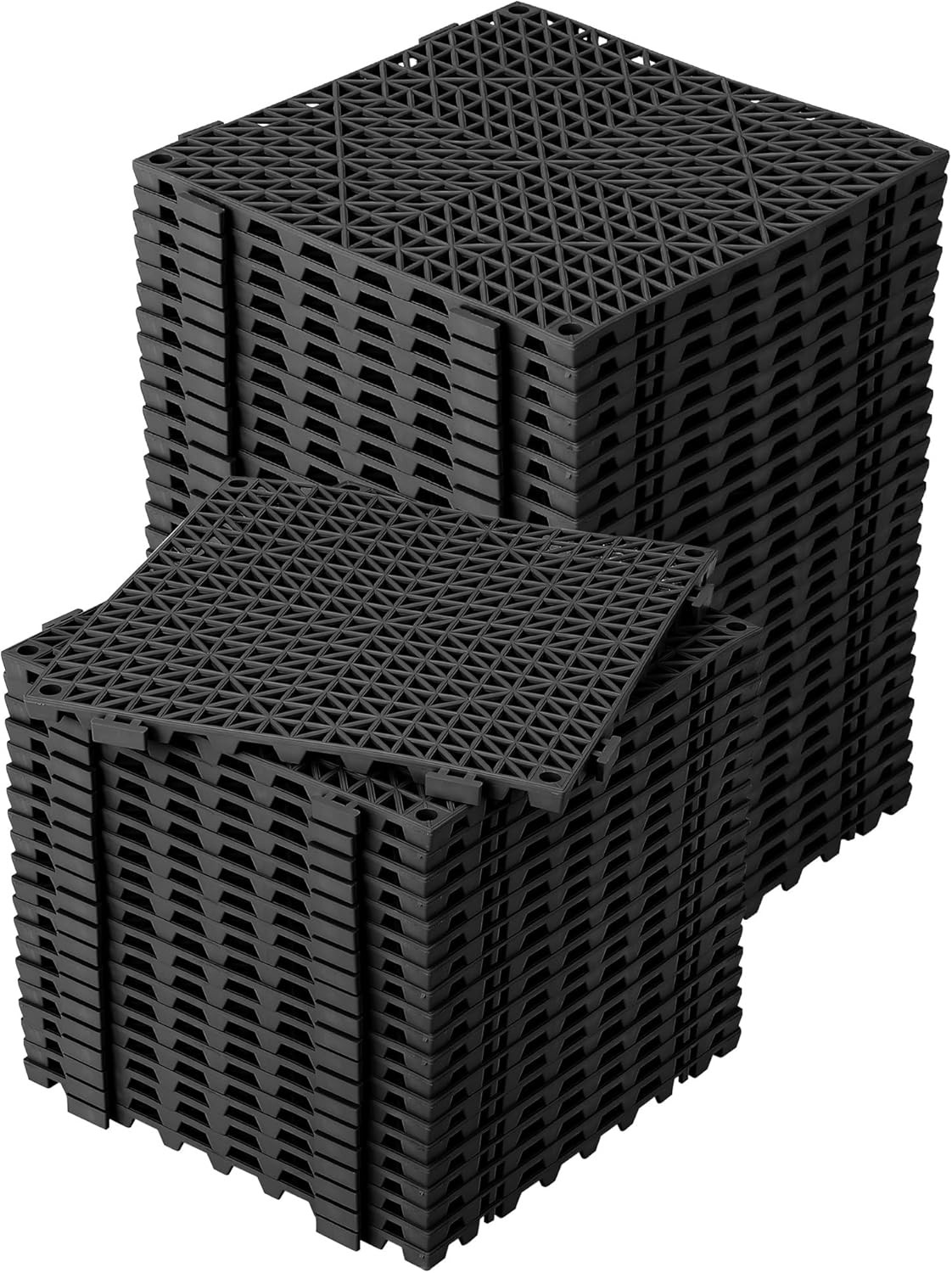 New Interlocking Garage Floor Tiles 50 PCS Deck 12″x12″ Snow Water Drainage