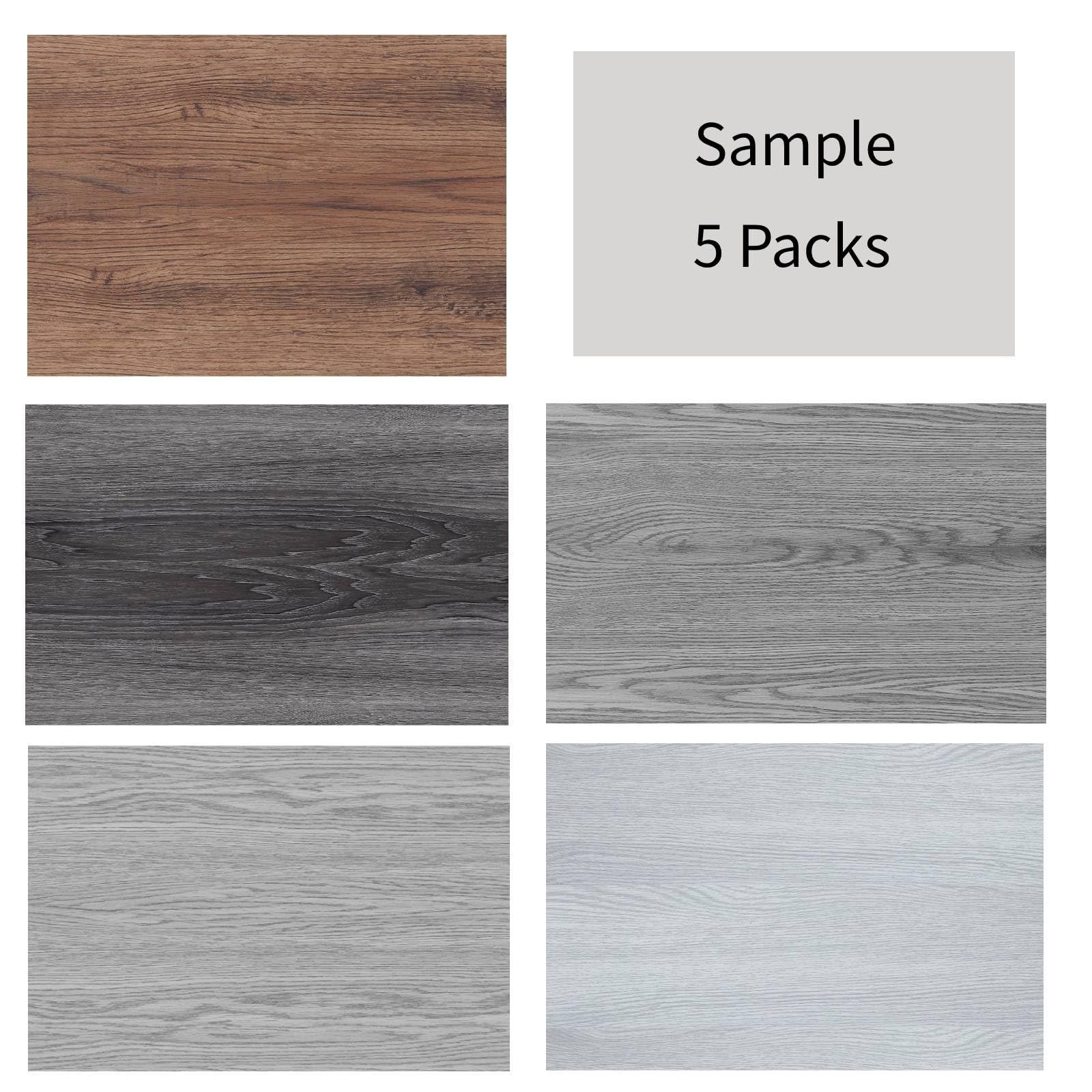 Peel and Stick Floor Tile Vinyl Plank Flooring Sample Set of 5 Packs, INMOZAT…