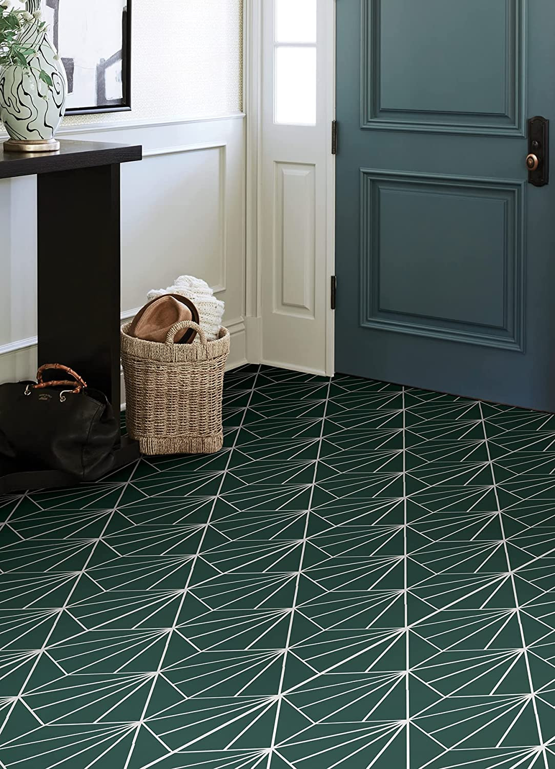 FP3926 Beryl Peel & Stick Floor Tiles Green Emerald 12″L X 12″W X 0.06″T