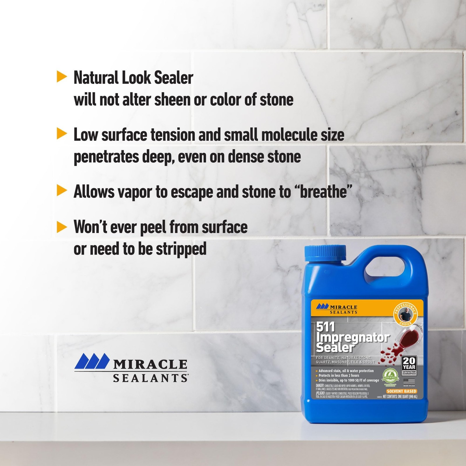 Miracle Sealants 511GAL4 511 Impregnator Sealer, Gallon, Clear