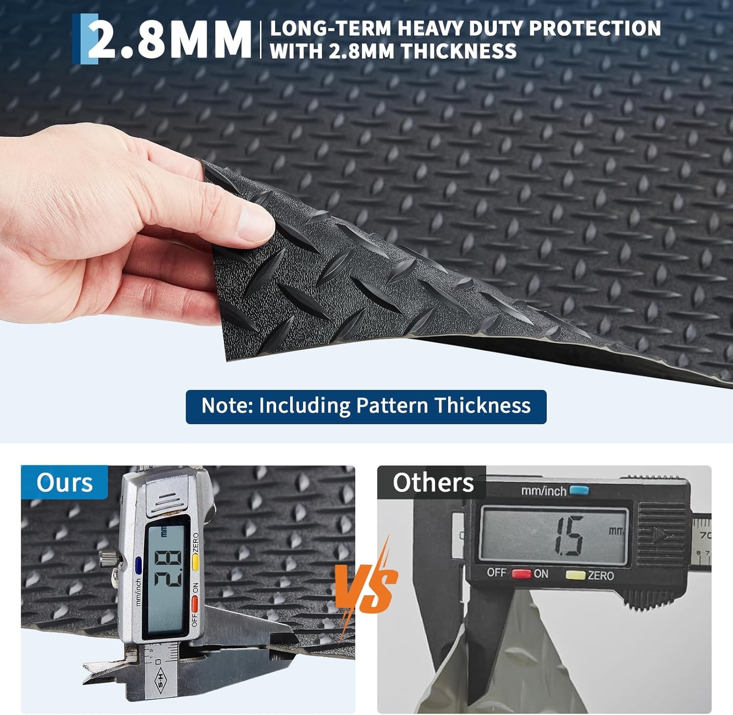 2.8mm x 4ft x 6ft Garage Floor Mat Diamond Plate PVC Garage Mats Flooring Roll
