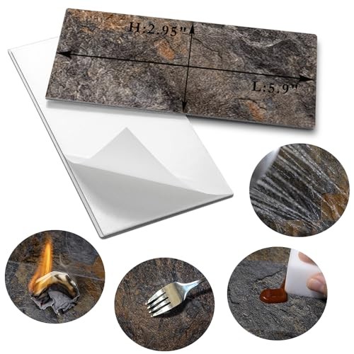 Piece Peel and Stick Backsplash Wall Tiles, 3″ x 6″ PVC Faux 100 Rust Slate