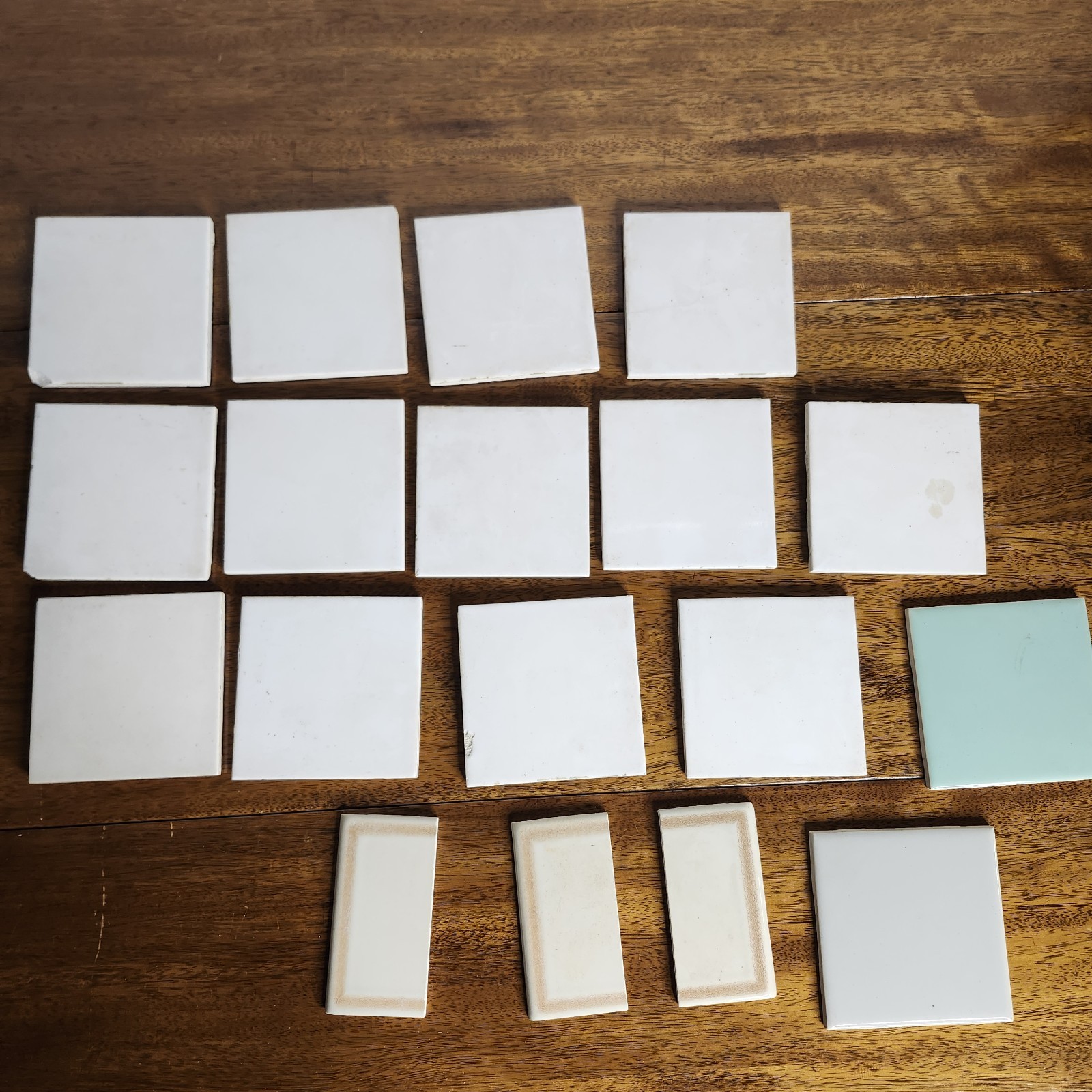 Vtg 4.25 x 4.25 Semi-Gloss Ceramic Wall Tile Made in USA Lot Of 15+ Tiles Read D
