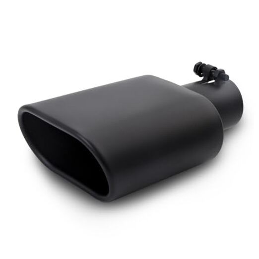 Square Exhaust Tip 2.25″ Inlet, Black Coating Rectangle 2.25inch Black Coated