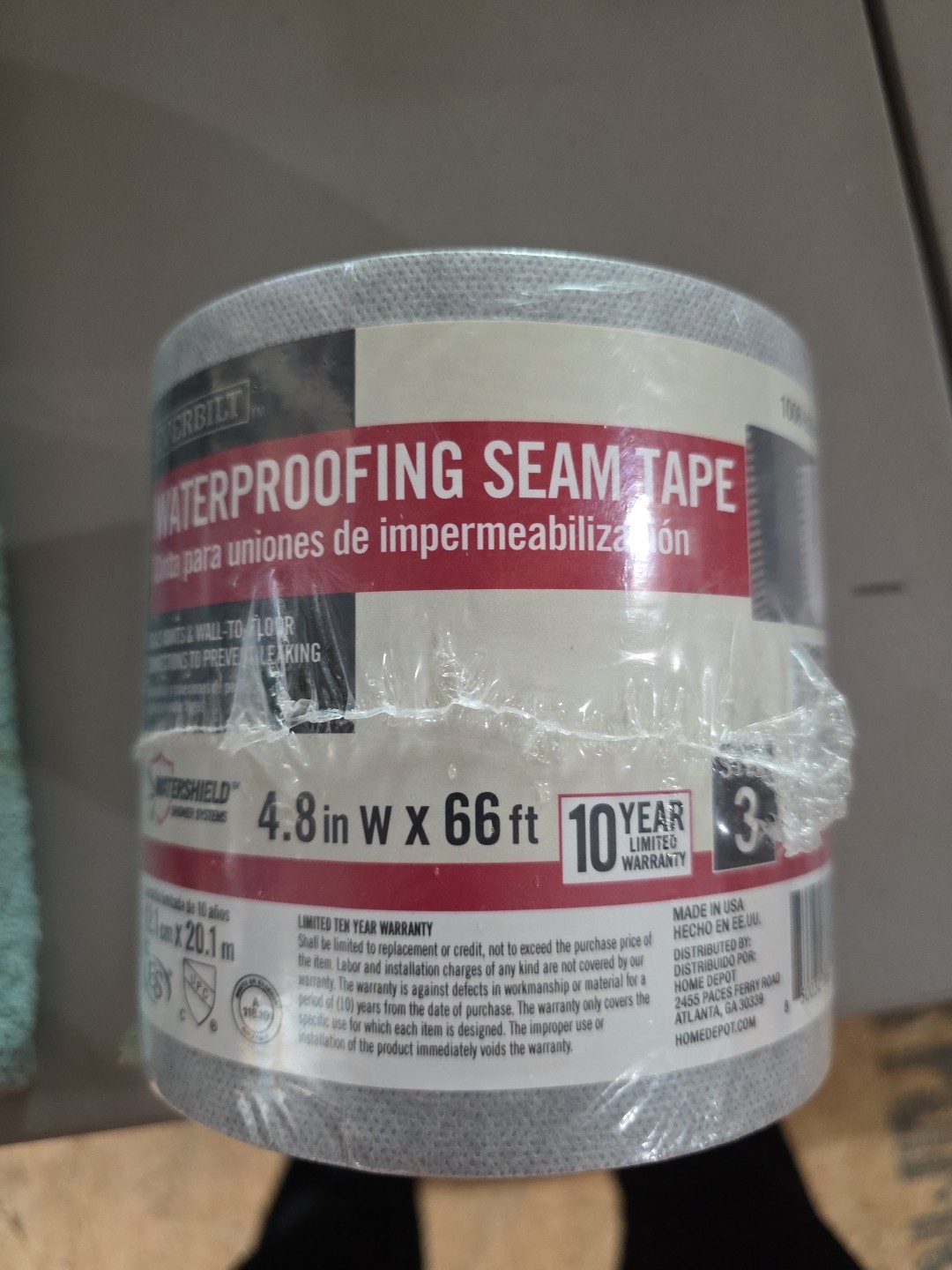 LOT- 3 Watershield Waterproof Wallpaper Membrane, 3.25′ x 32′ x 0.01 + 2 TAPE