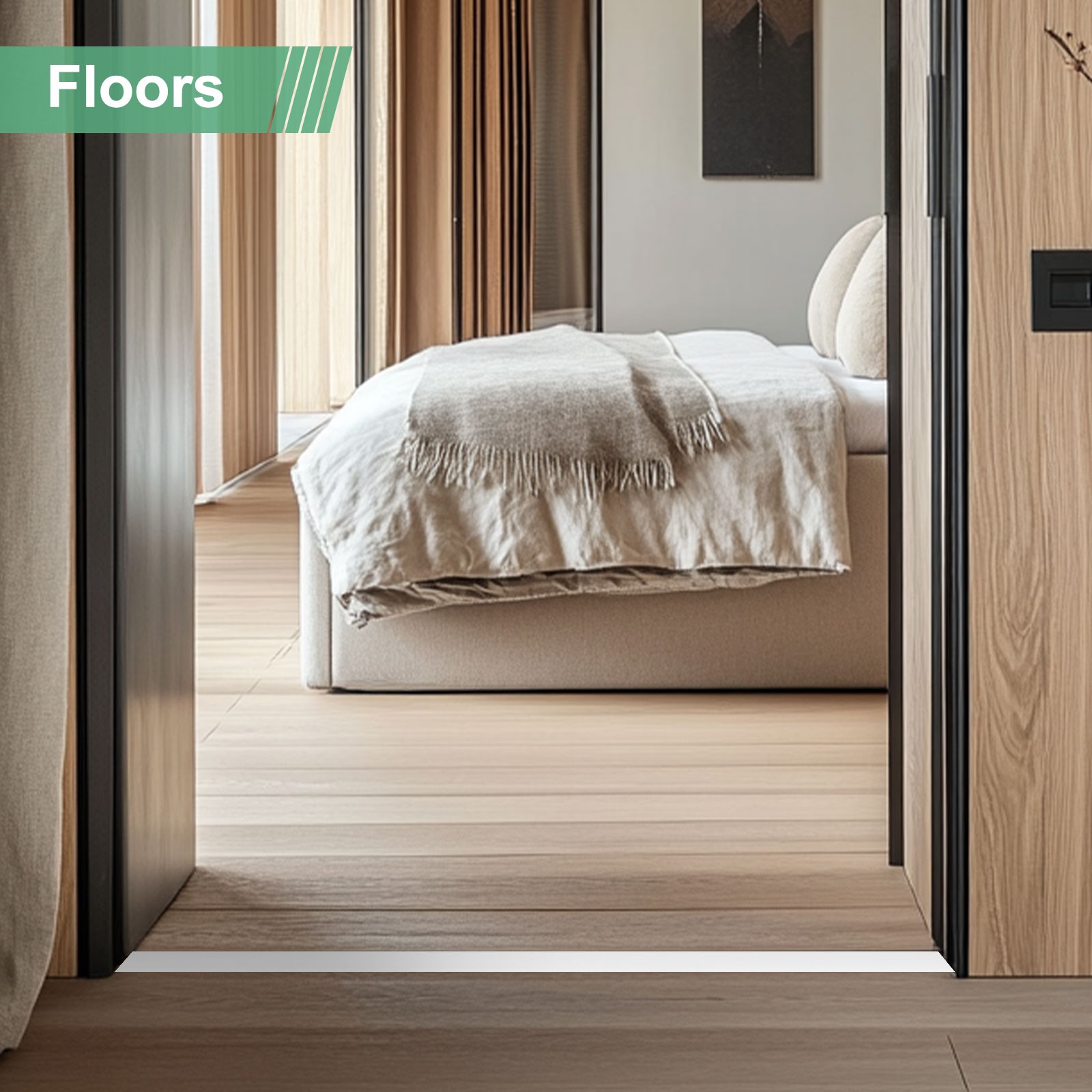 Transition Strip, 3.28FTx2.99Inch(1mx7.6cm) Floor Strip [White]