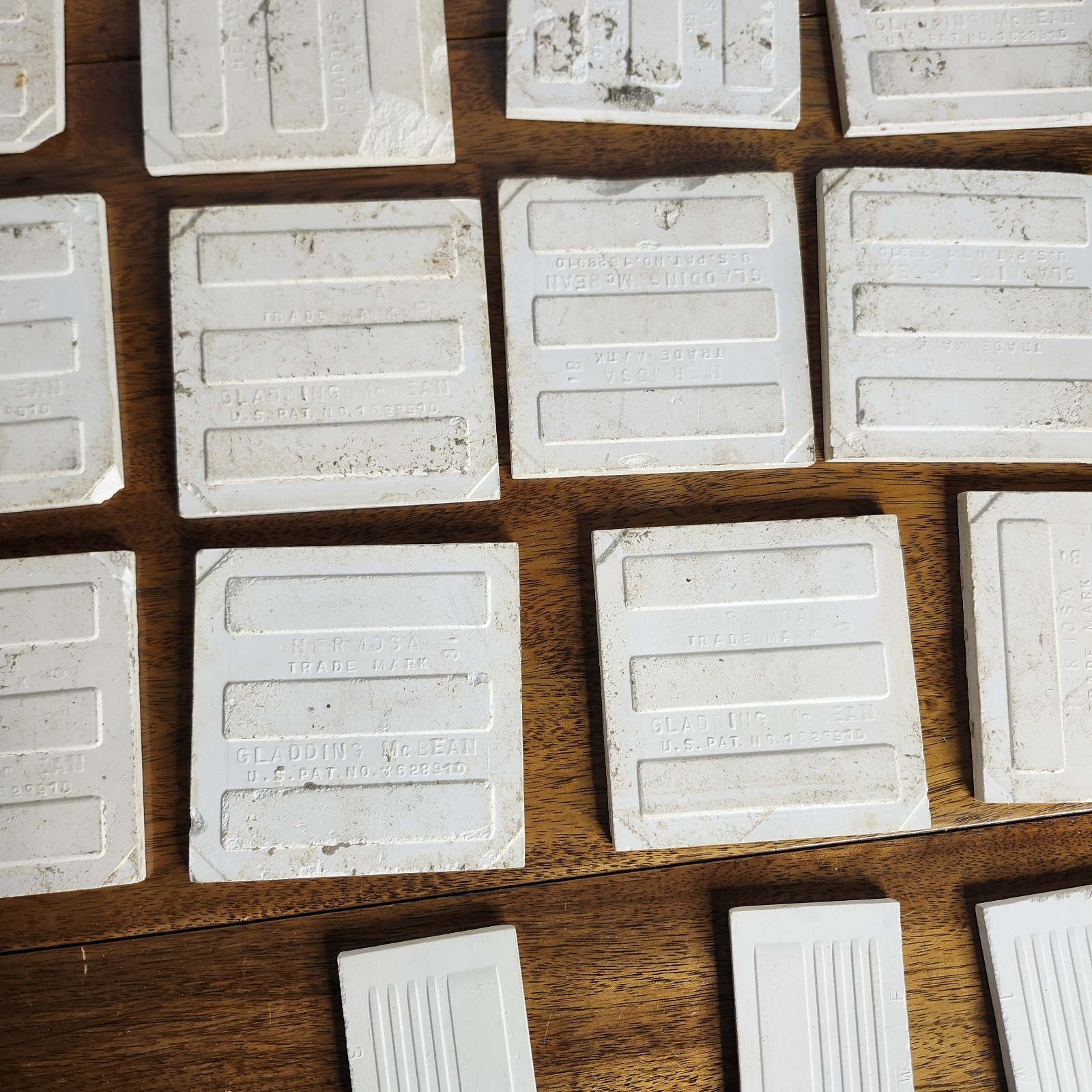 Vtg 4.25 x 4.25 Semi-Gloss Ceramic Wall Tile Made in USA Lot Of 15+ Tiles Read D