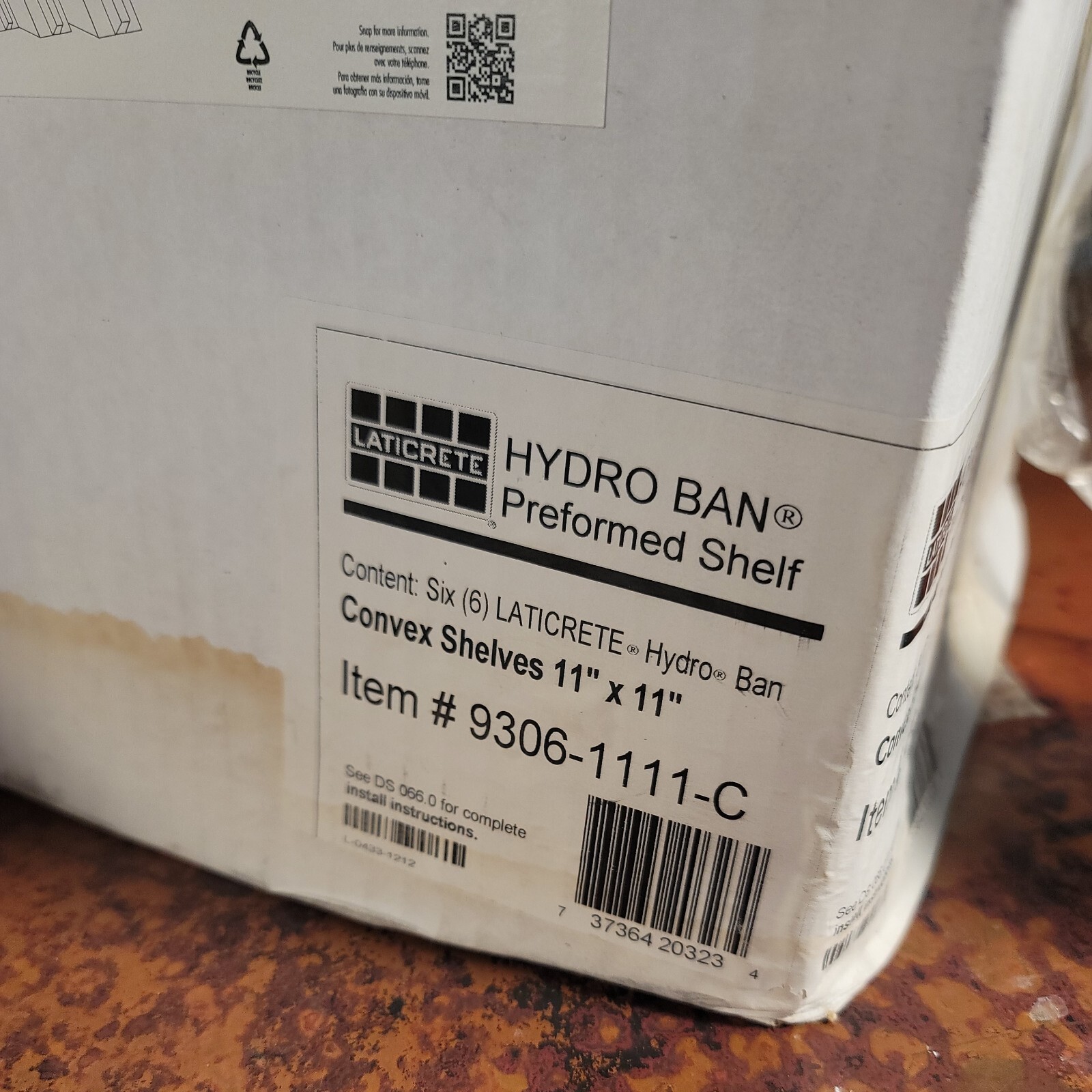 Set of 3 Laticrete Hydro Ban Preformed Triangle Convex Shelves – 11″ x 11″