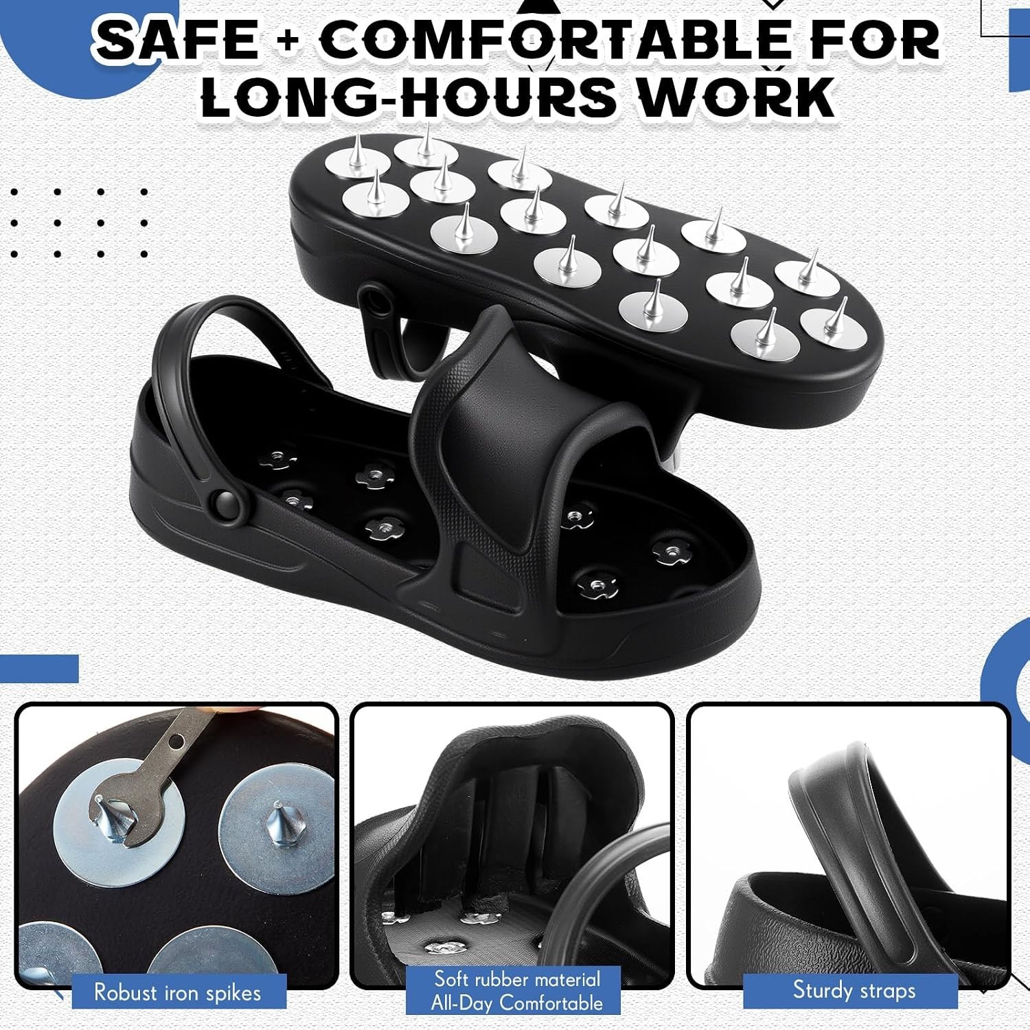 Epoxy Spiked Shoes,Includes 36 Replaceable Spikes, with Heel Strap‌ for Epoxy…