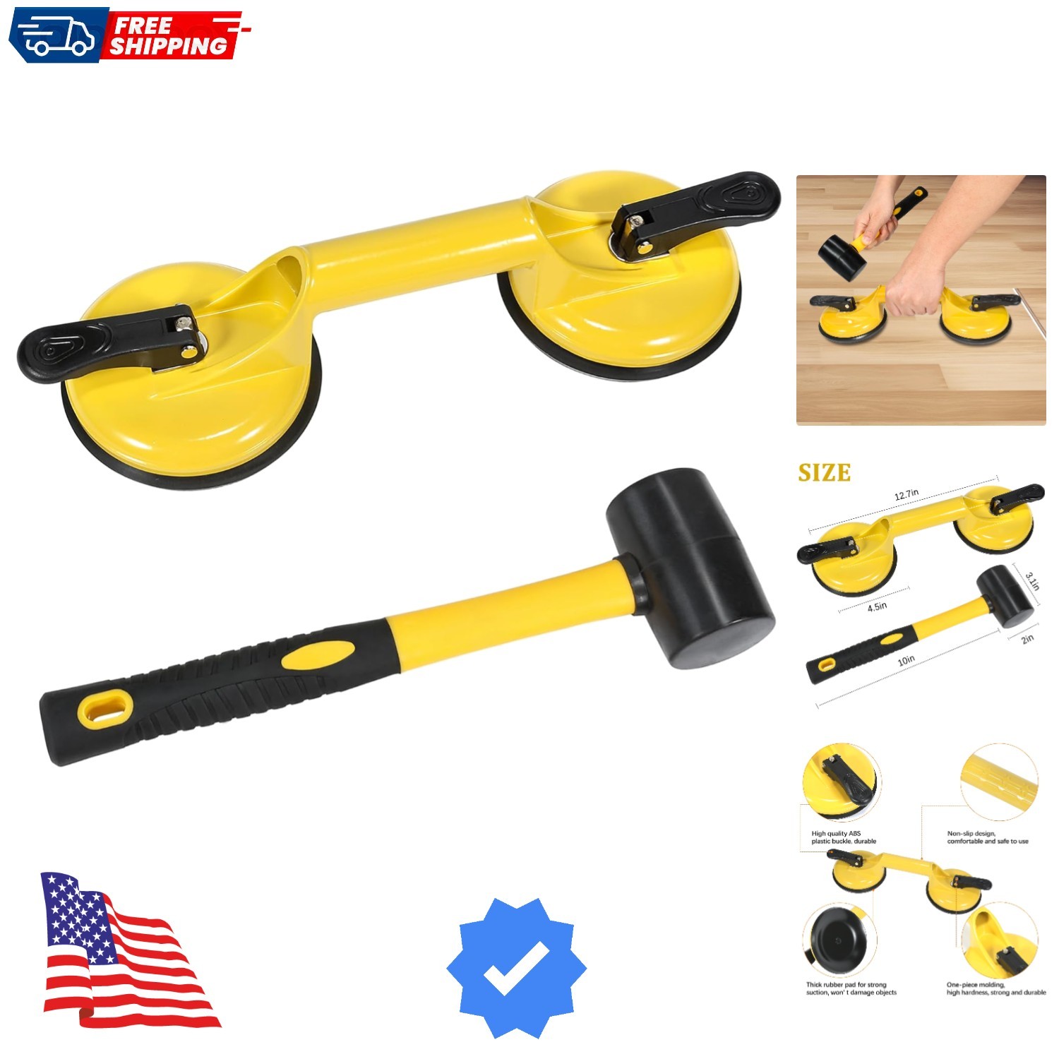 Floor Gap Fixer Tool for Laminate Floor Gap Repair Plank Grabber Includes Hea…