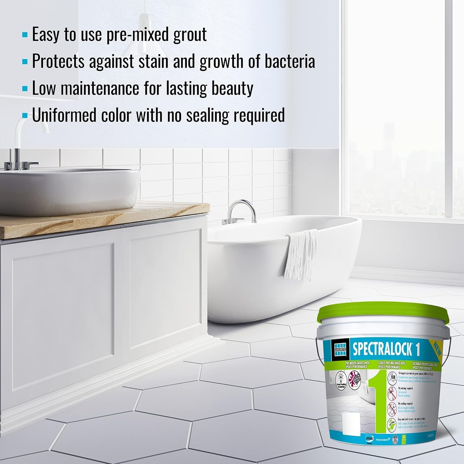 Grout Bright White Waterproof Resin Pre-Mixed Tile Adhesive for Walls Floors