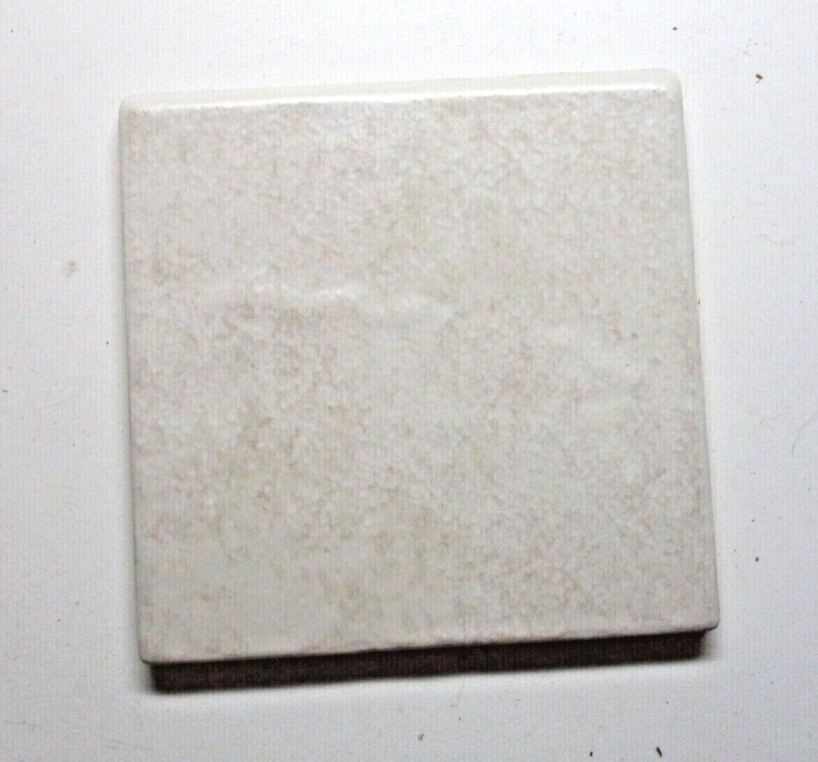 1 Bullnose Wall Tile Huntington USA Ceramic 4-3/8″Sq Satin Wrinkled Beige Vtg