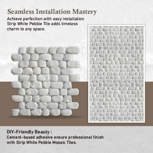 Strip White Natural Stone Mosaic Wall & Floor Tile ($12.71/SqFt)
