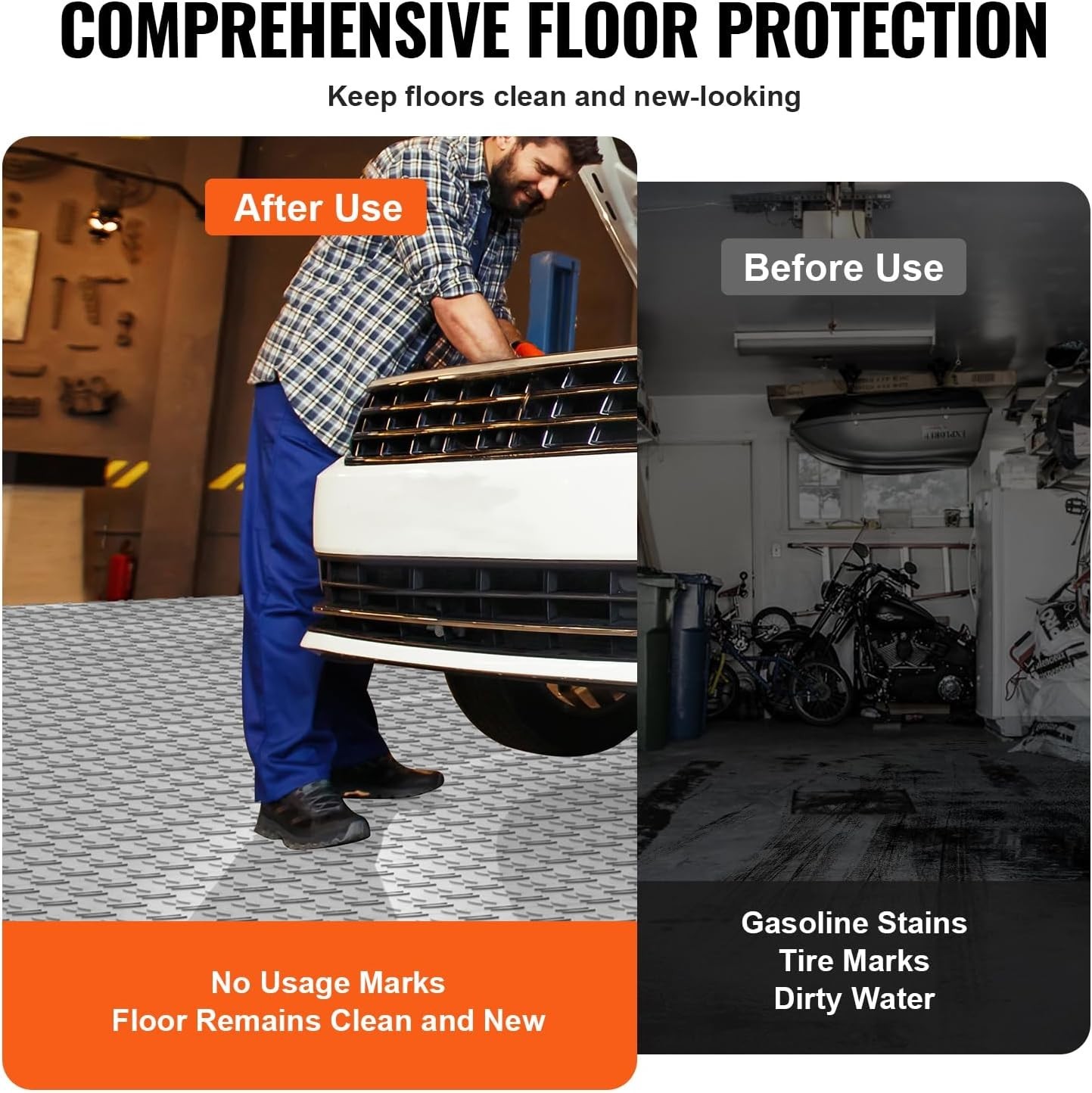Garage Floor Tiles 12×12 inch Silver Interlocking Non-slip 25 Pack