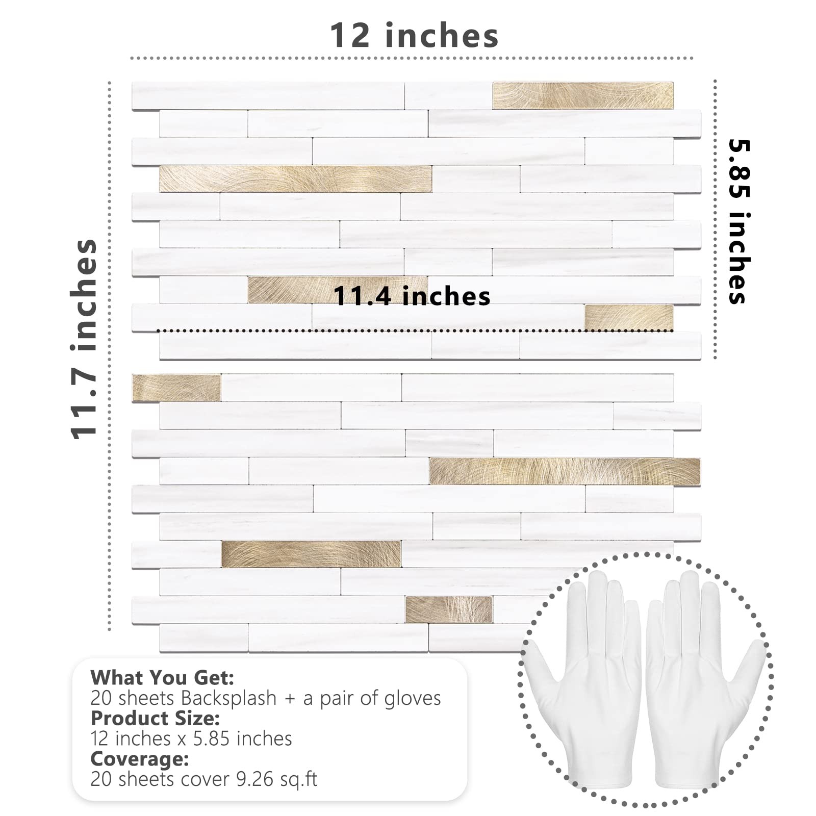 20 Sheets Peel and Stick Backsplash Tile, Stick on Backsplash for Kitchen and…