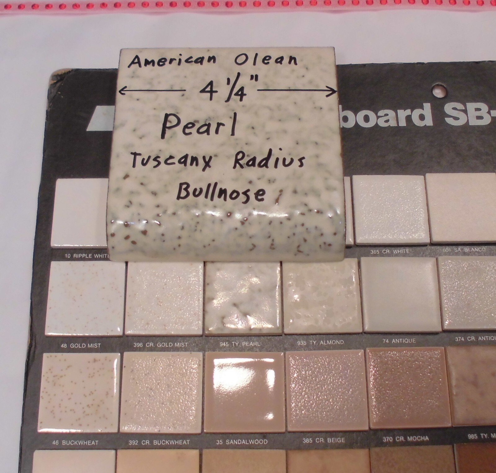 1 pc. Pearl #945: 4-1/4″ Ceramic Tile; Tuscany Glaze; by American Olean NOS