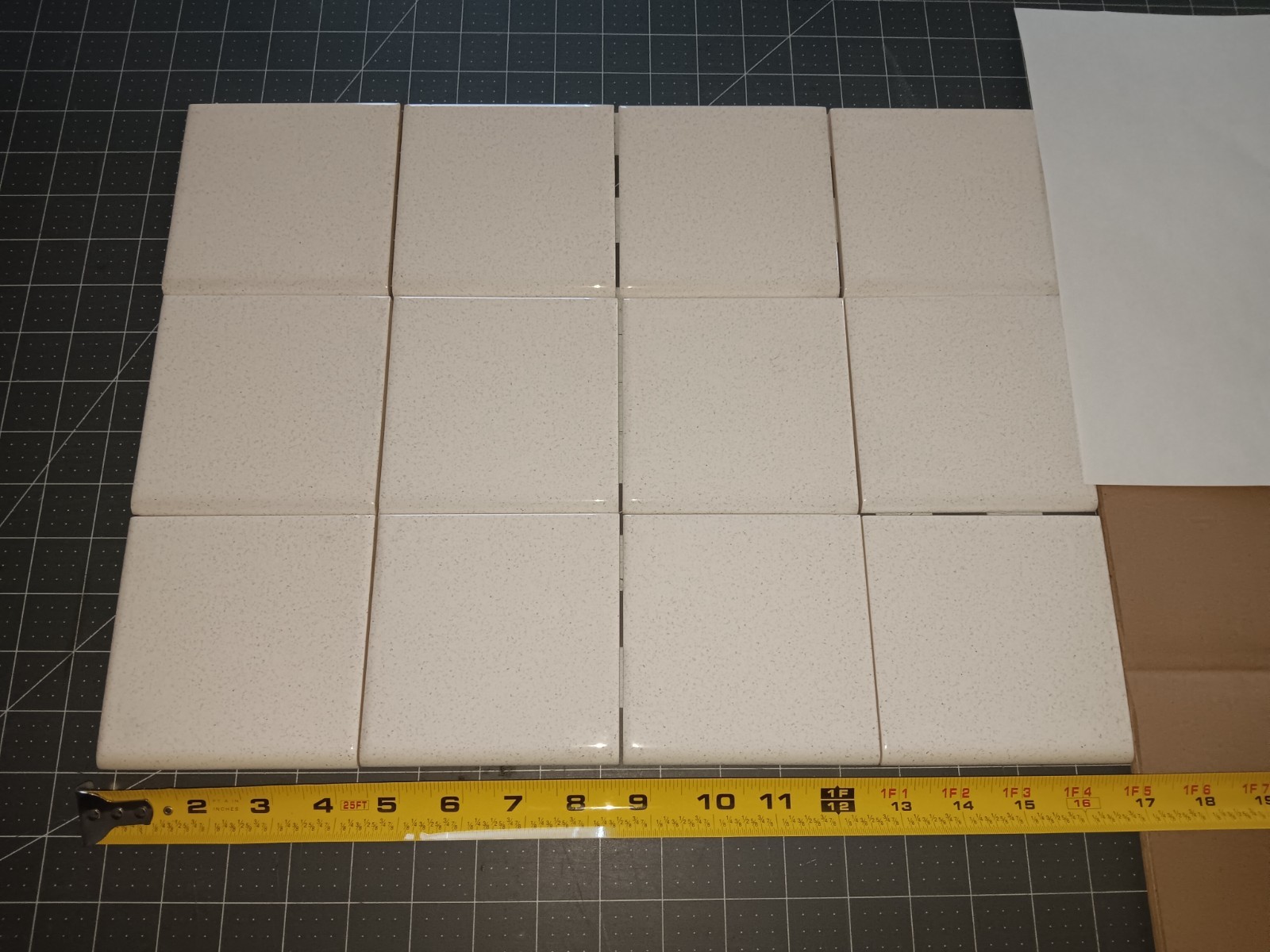 12 pc. Danto Japan Vintage Ceramic Tile SALT & PEPPER Bullnose Bathroom NOS MCM