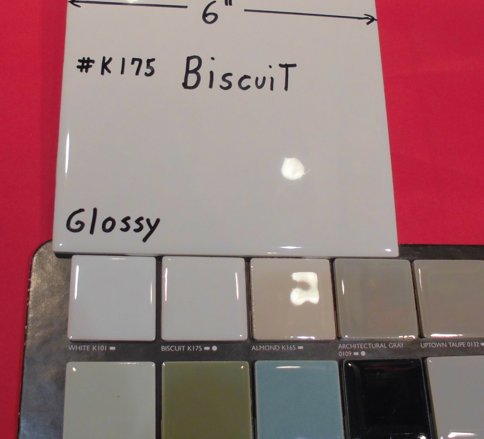 1 pc. Kohler Biscuit # K-175: 6″ X 6″ Gloss Ceramic Tile by Daltile Co. Mint
