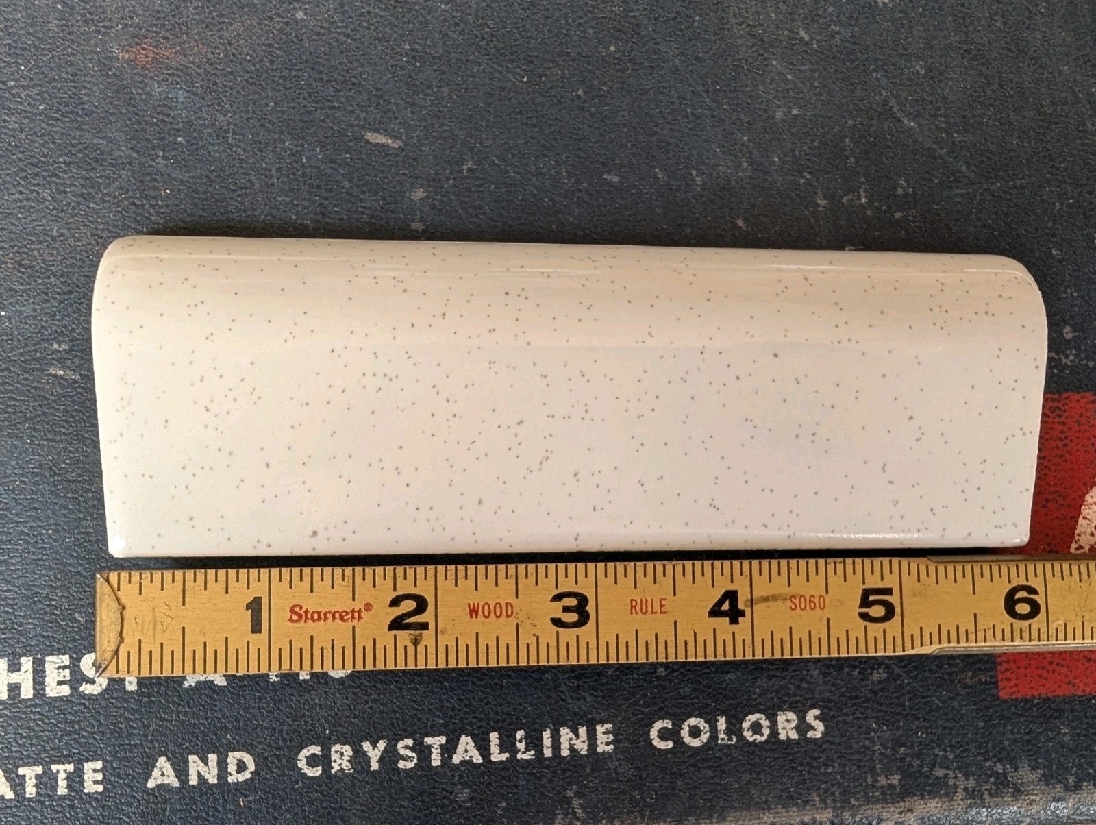 2 PCs American Olean Ceramic Tile Mud Cap Salt & Pepper Black Speckled Glossy