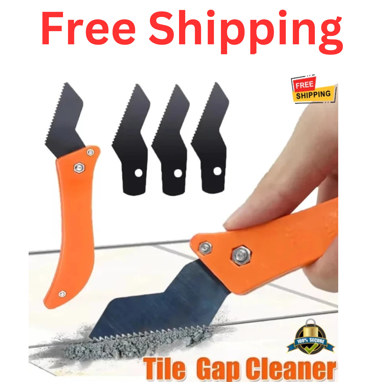 4 Pcs Tungsten Carbide Grout Remover Tile Gap Cleaner & Paint Scraper Tool