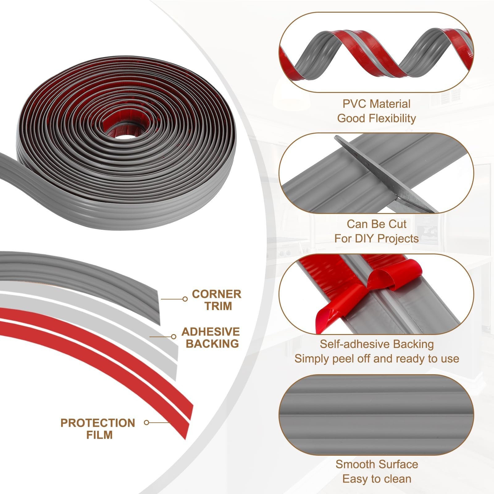 PATIKIL Wall Corner Protector 1.6 In X 33 Ft, Self Adhesive Wall Corner Guard