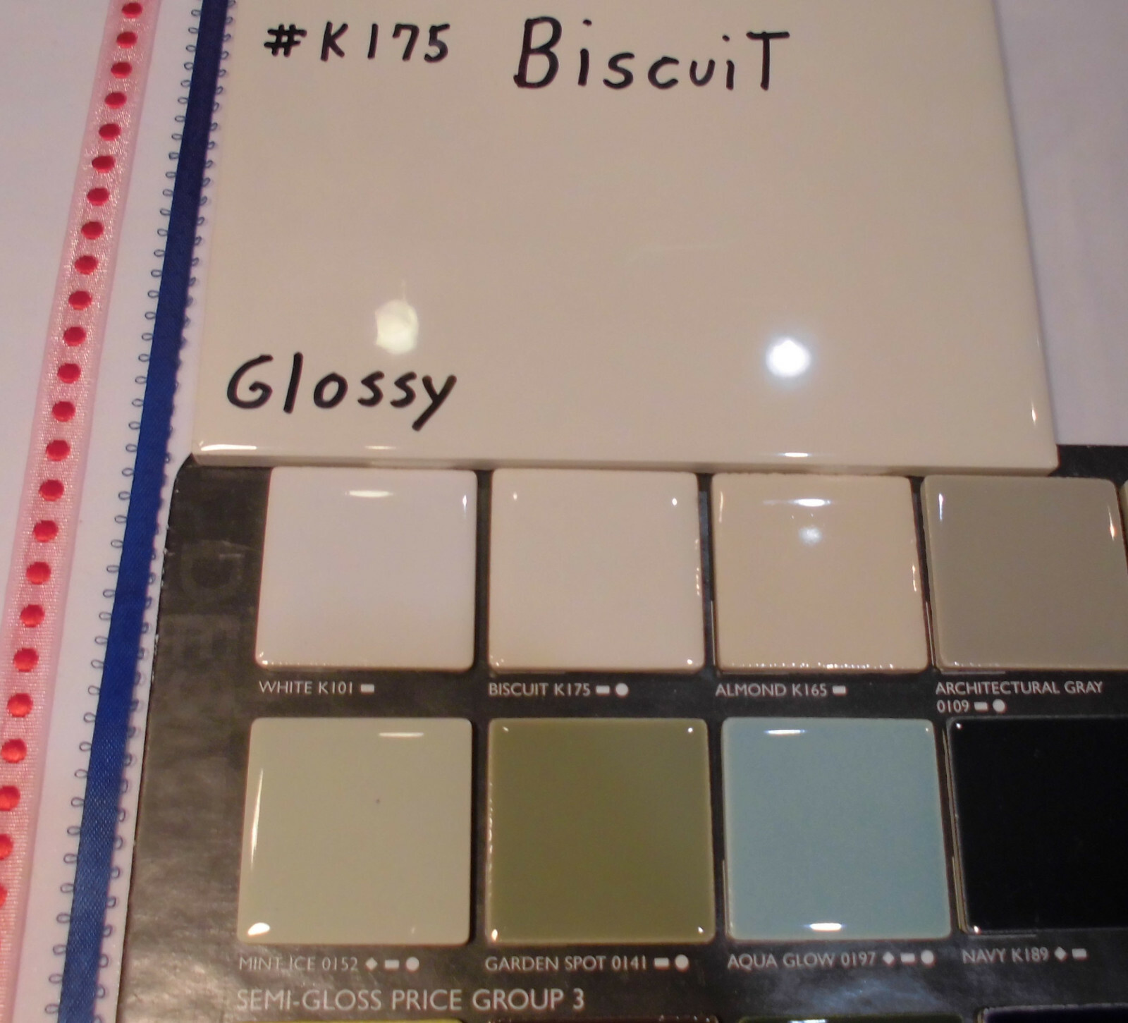 1 pc. Kohler Biscuit # K-175: 6″ X 6″ Gloss Ceramic Tile by Daltile Co. Mint