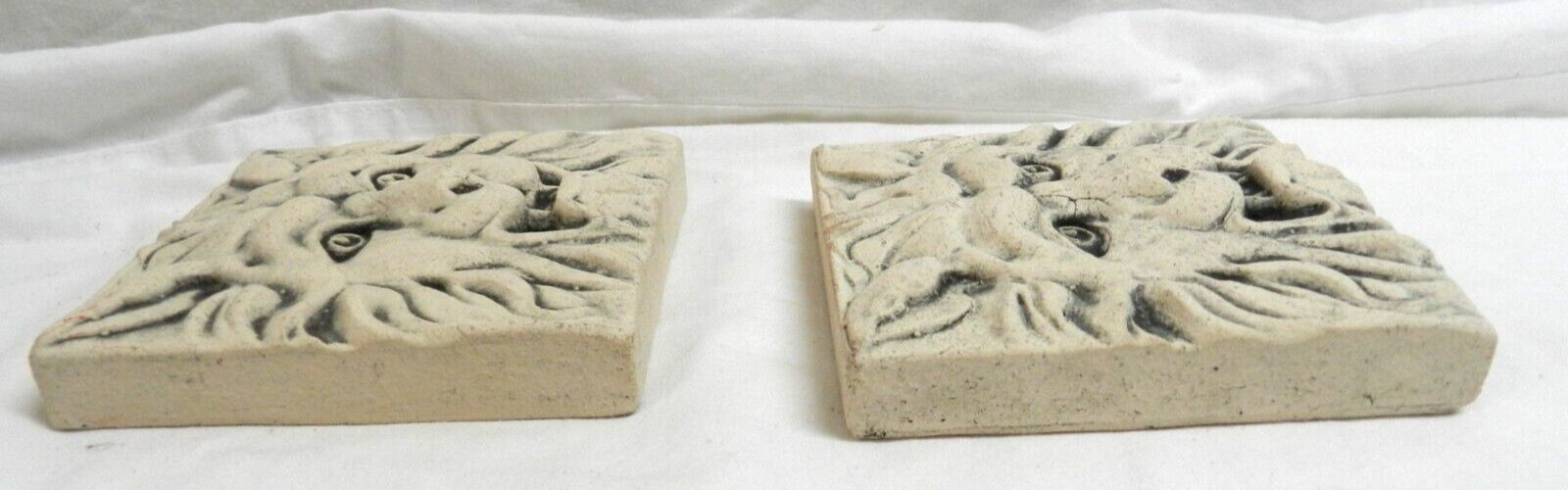 A PAIR OF David Ellison Pottery Tile LION 3 3/4″x63 3/4″ HEAVY Pewabic Pottery