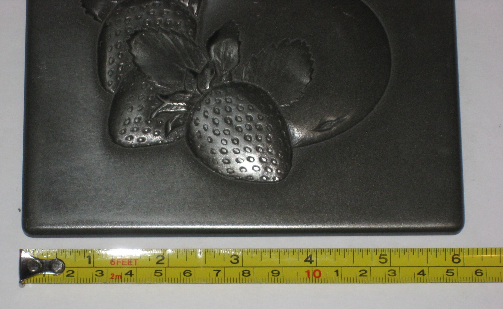6″x6″ Metal Pewter Resin Fruit Deco Insert Accent Wall Tile
