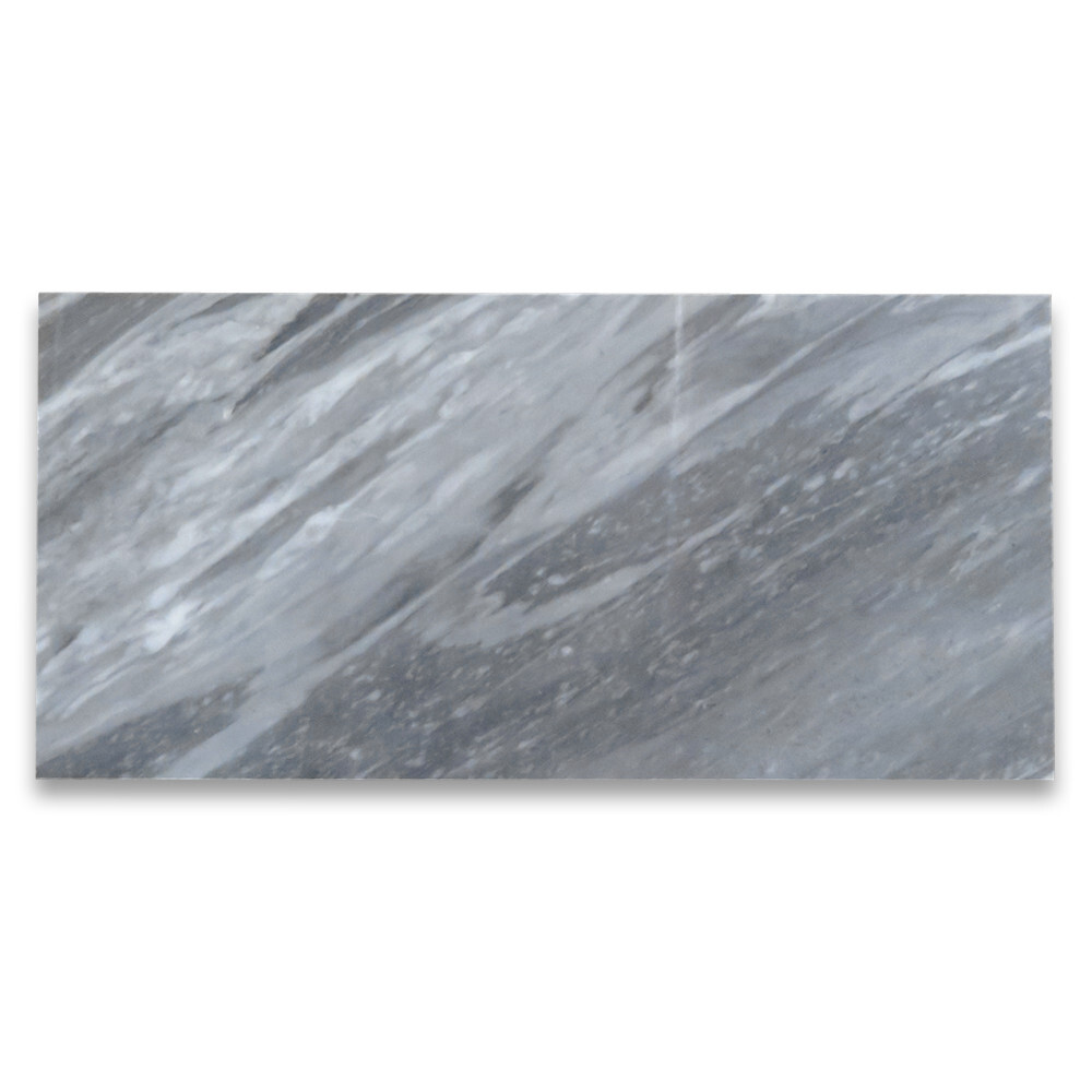 K48P Bardiglio Gray Dark Grey Marble 12×24 Tile Polished
