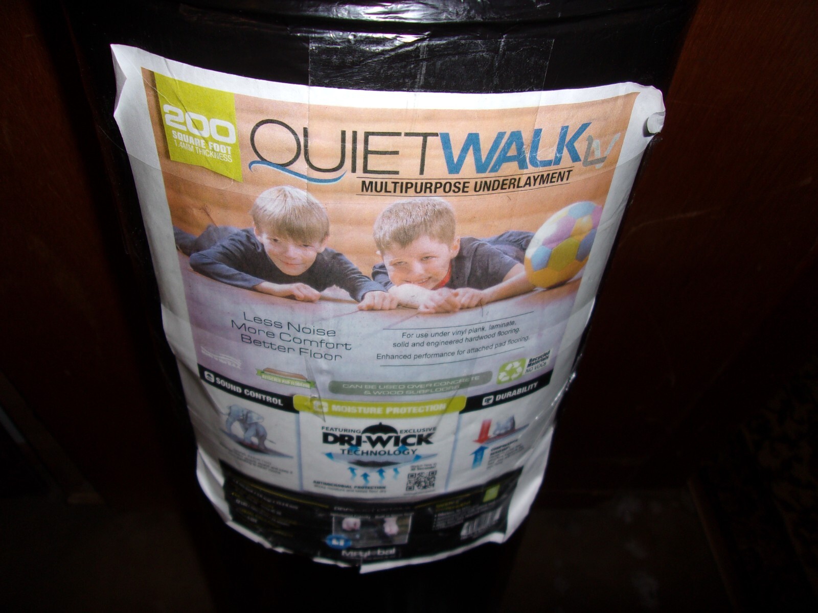QuietWalk LV Underlayment Moisture Protection Dri-Wick-Sound Reduction-200 sq ft
