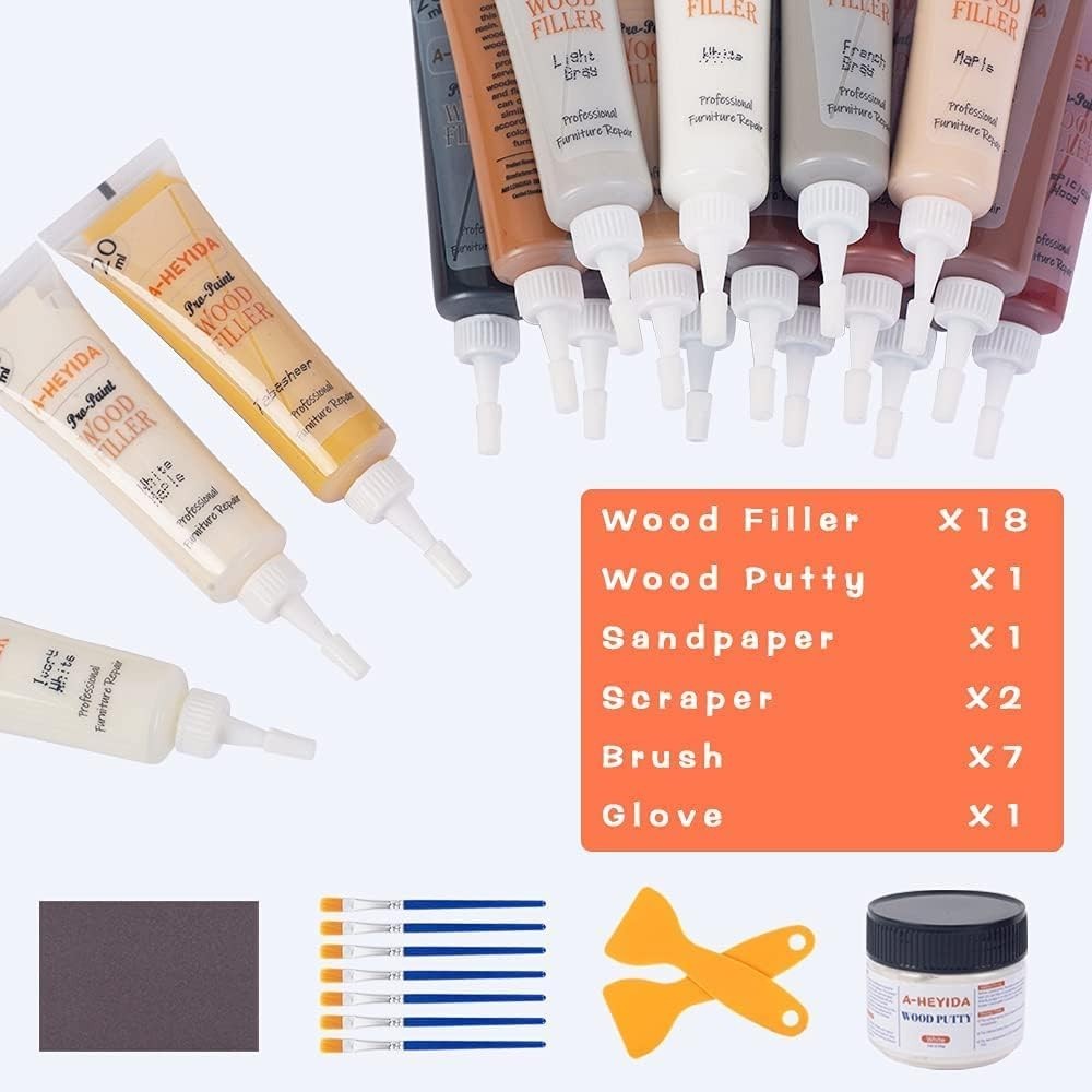 Laminate Floor Repair Kit, Wood Furniture Repair Kit with 11 Colors Hardwood Flo