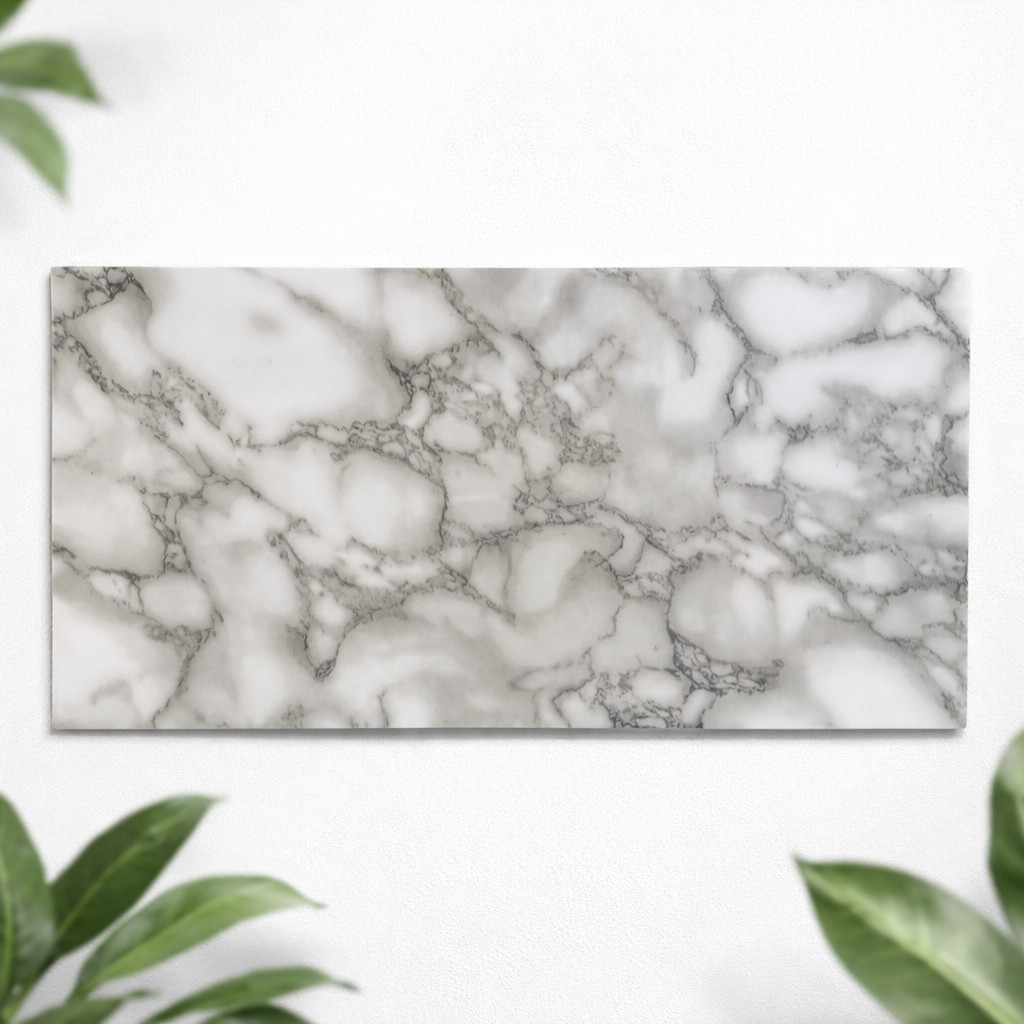 20 Pack Marble Peel & Stick Wall Tiles 12×24 Gloss Waterproof Kitchen Backsplash