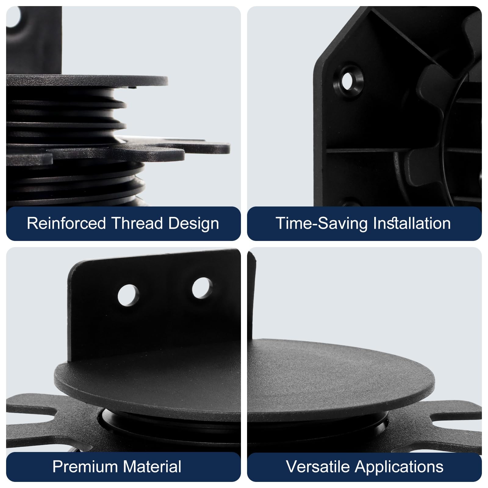 MCCKLE 24 Pack Adjustable Deck Support Pedestal, 1-3/16″ to 2-3/4″(30-70mm)