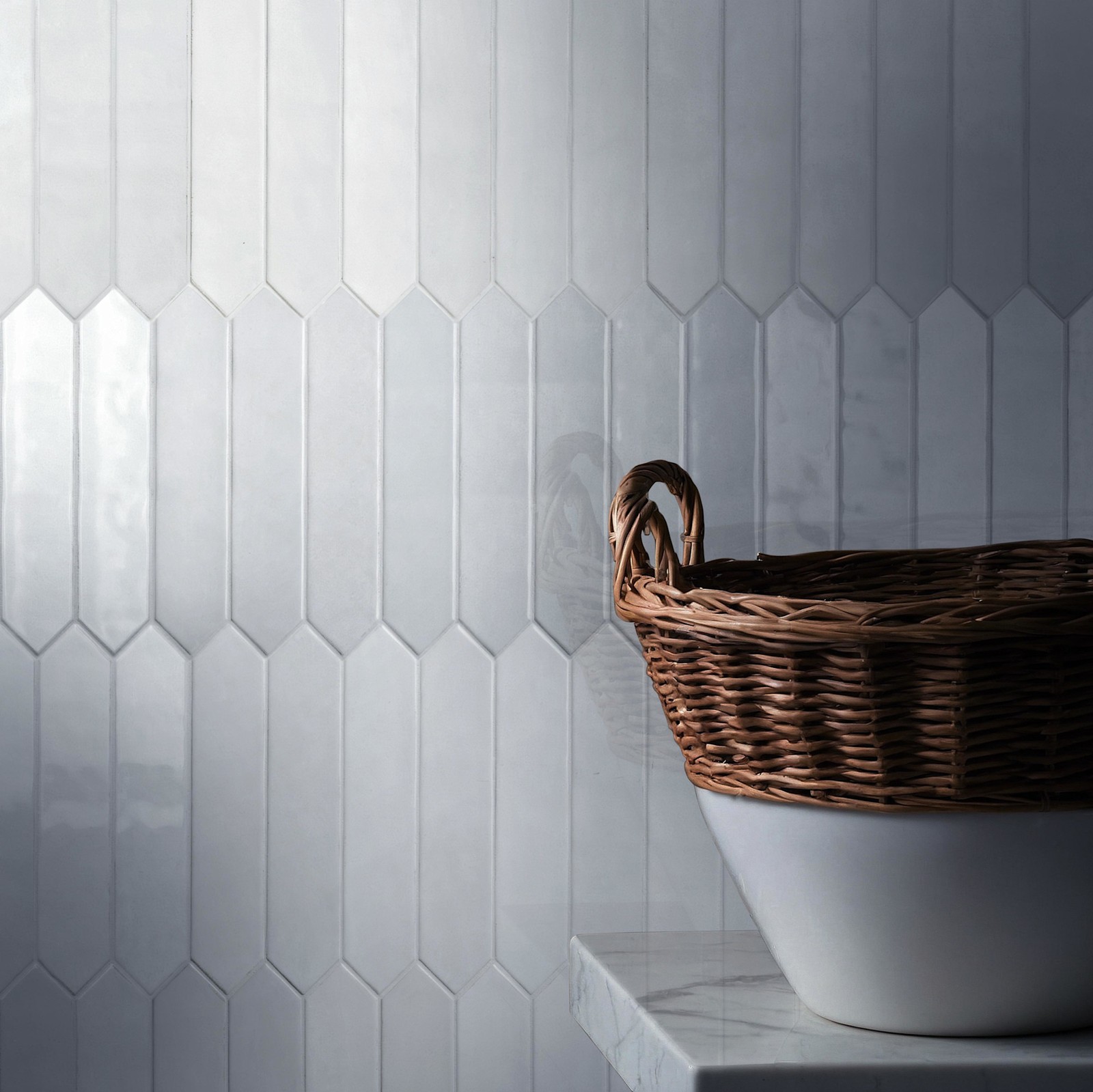 Ackland AKNPTHOK2.5X13G-CA Hoku – 3″ x 13″ Ceramic Geometric Wall – Sage