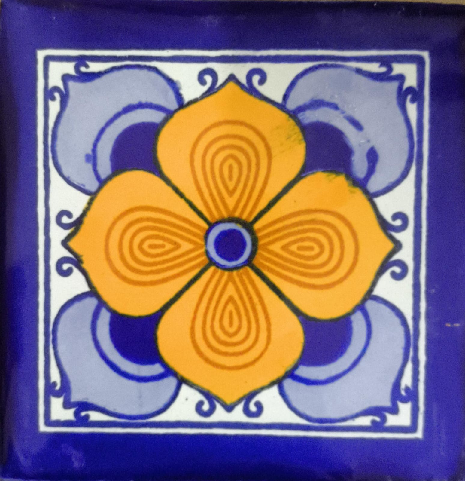 C#010) MEXICAN TILES CERAMIC HAND MADE SPANISH INFLUENCE TALAVERA MOSAIC ART