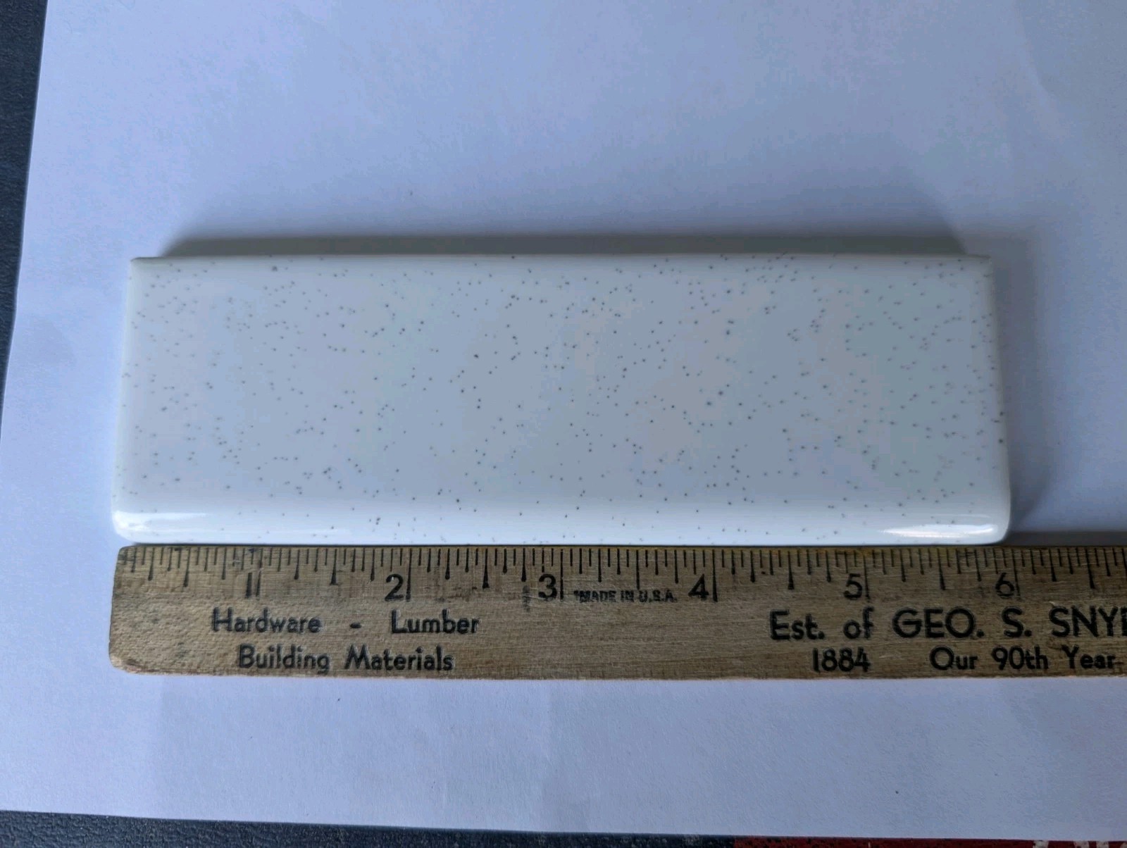 2 pieces S4269 2×6 Ceramic Tile 0147 Pepper White Daltile AO 45 thinset bullnose