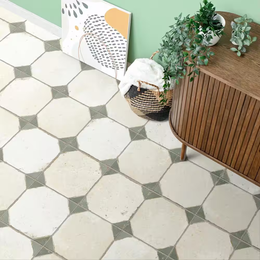 Kings Yard Sage 17-5/8 In. X 17-5/8 In. Ceramic Floor and Wall Tile (10.95 Sq. F