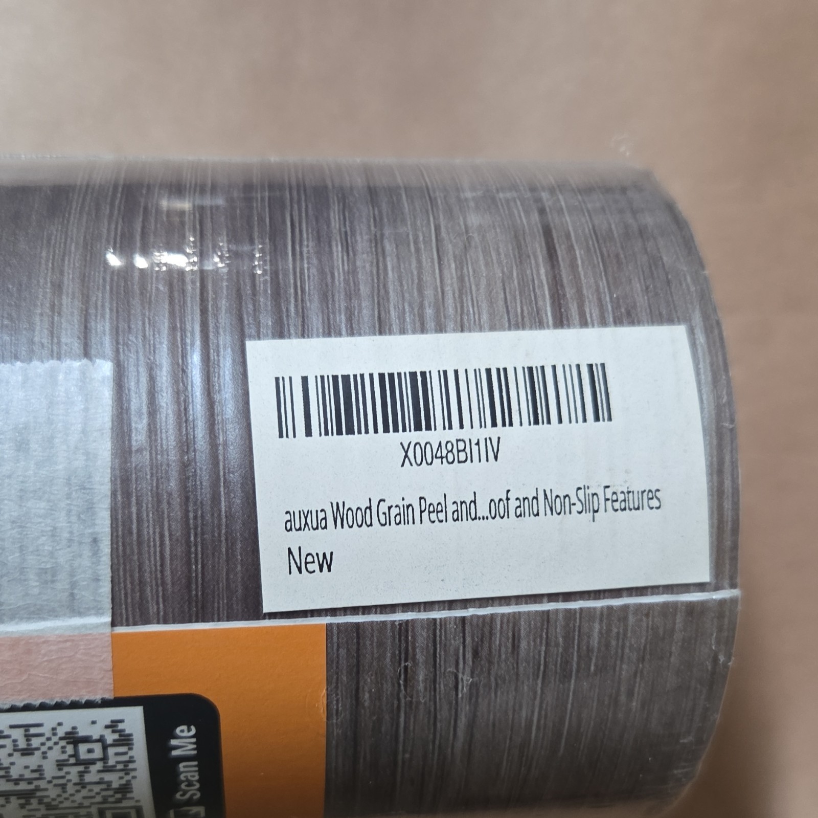 AUXUA PVC Vinyl Peel & Stick Floor Tile Roll Waterproof Non-Slip Gray 5cmx3m