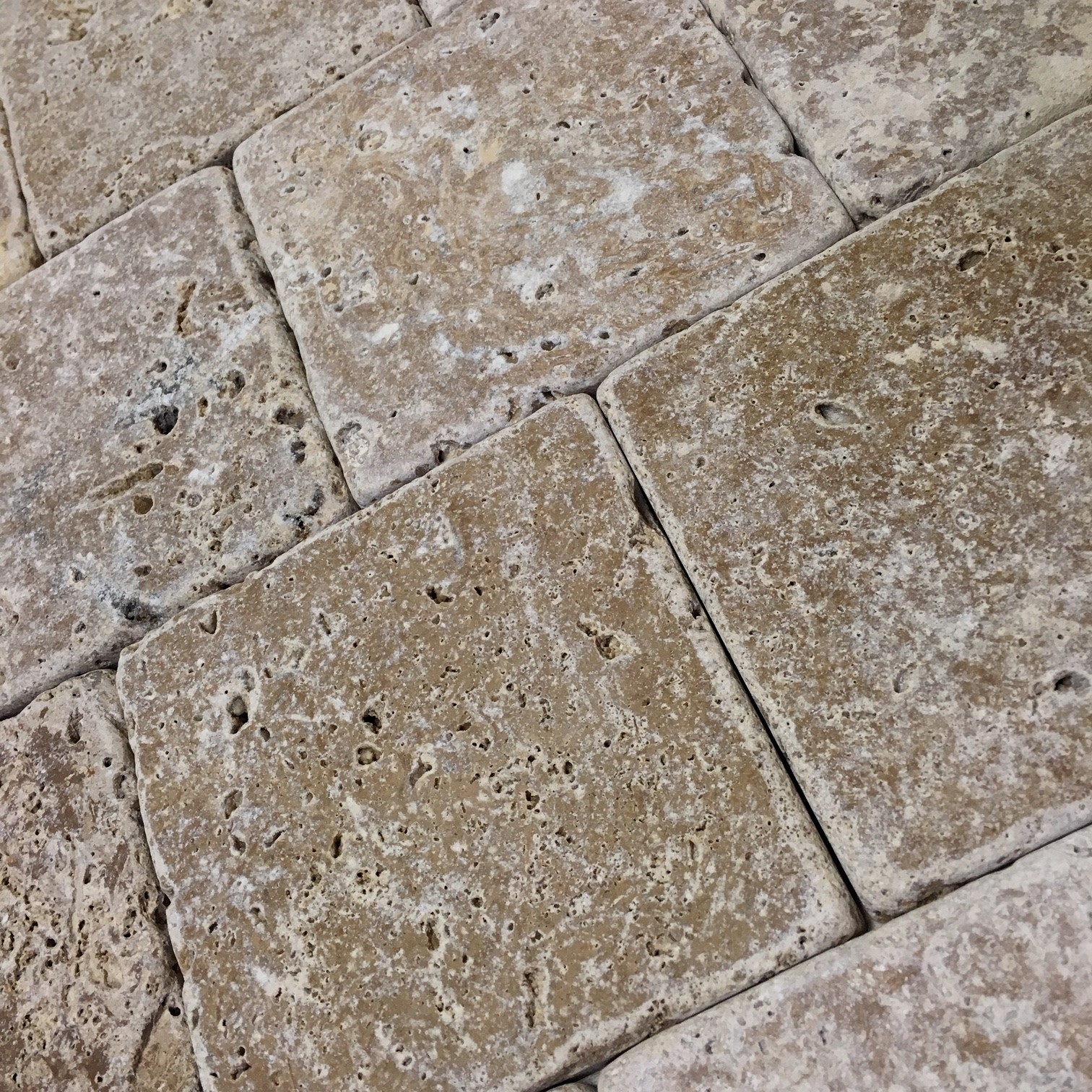 Noce 4×4 Tumbled Travertine Tile Backsplash Floor Wall (Sold by 1SF) Patio