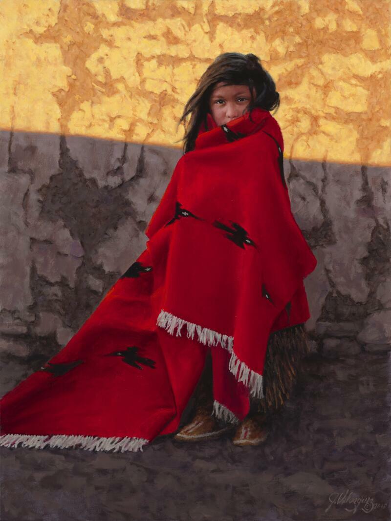 Ceramic Tile Mural Kitchen Backsplash-Her Favorite Blanket-Native American India