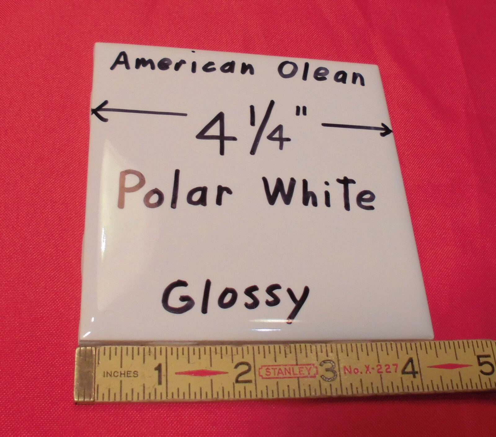 1 pc. Polar White Color: Glossy Ceramic Tile by American Olean Co. New, Mint
