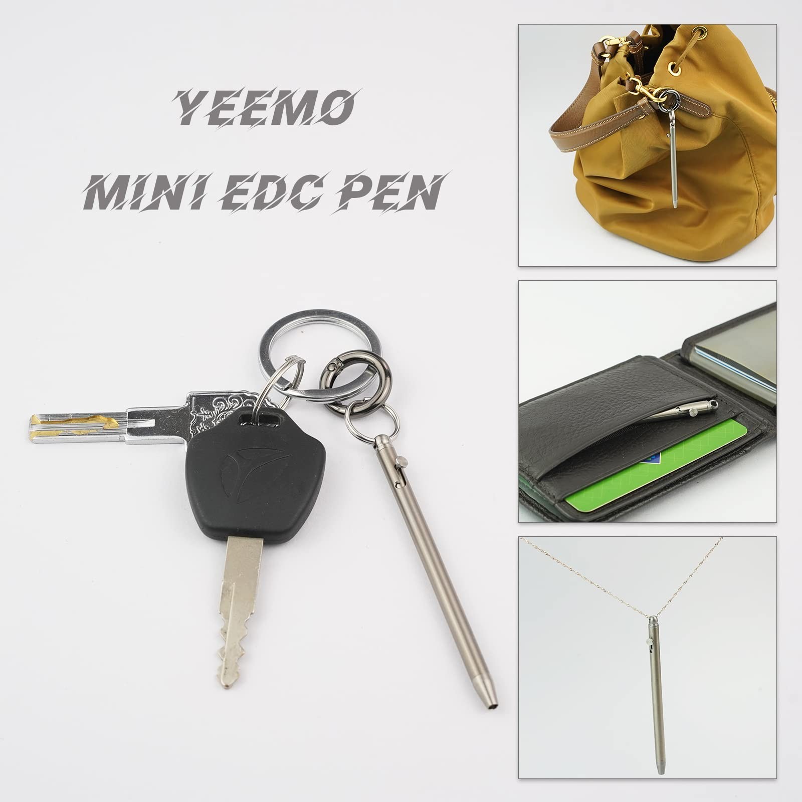 Mini Pen,Non-Toxic Titanium EDC Pen with Keychain, Compact and Stylish Small …