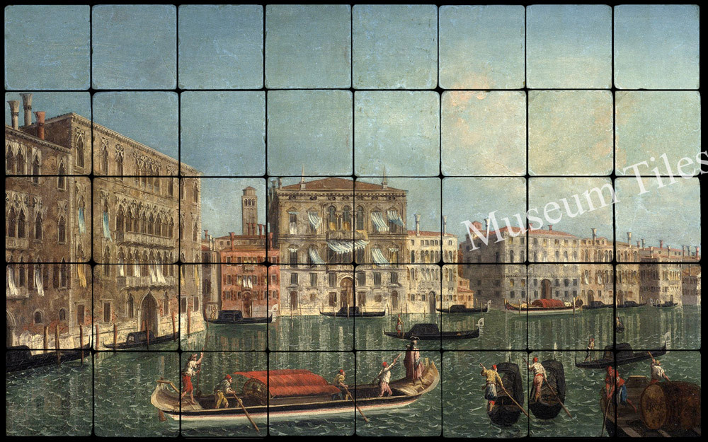 32×20 Venice The Grand Canal Mural Tumbled Marble Tiles