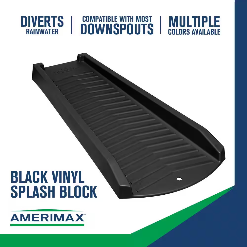 24 in. Black Vinyl Splash Block